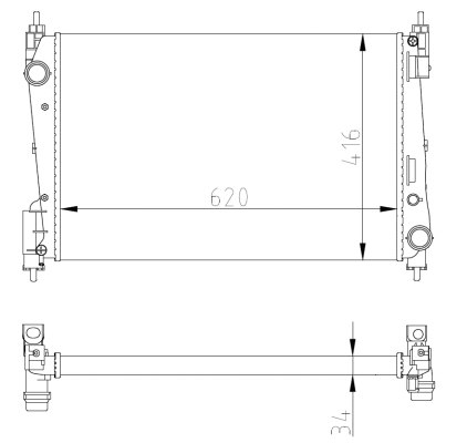 Radiator, engine cooling (54752A)