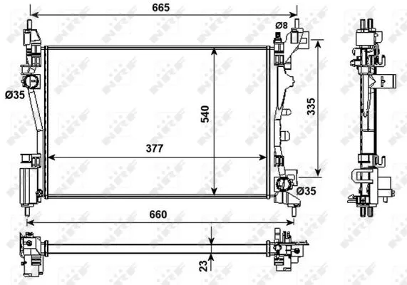 Radiator, engine cooling (53981)