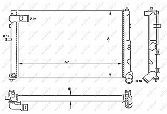 Radiator, engine cooling (50418)