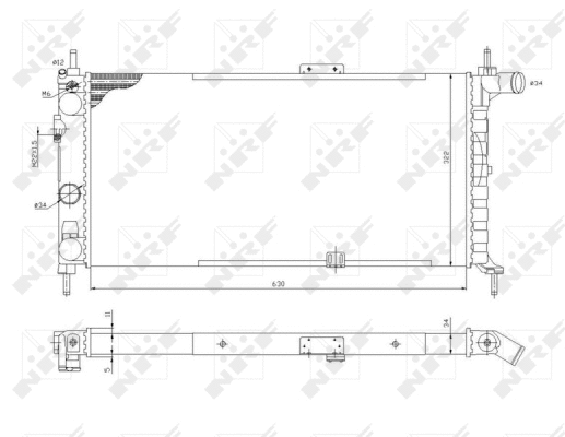 Radiator, engine cooling (52019)