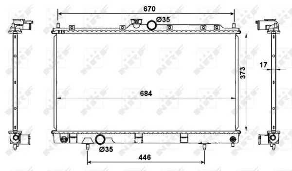 Radiator, engine cooling (53779)