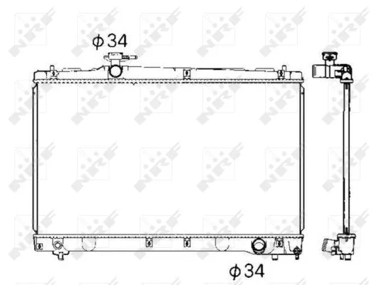 Radiator, engine cooling (53401)