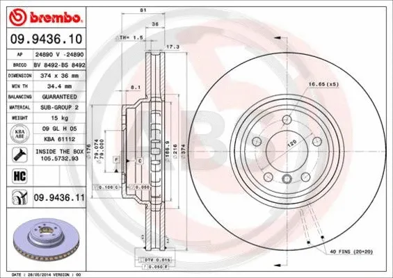 Brake Disc (09.9436.11)