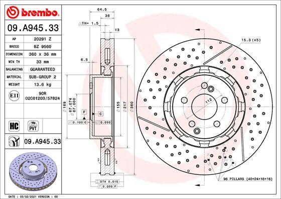 Brake Disc (09.A945.33)