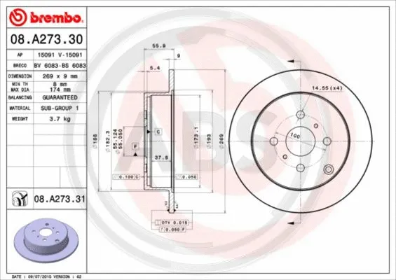 Brake Disc (08.A273.31)