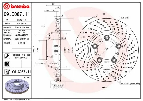 Brake Disc (09.C087.11)