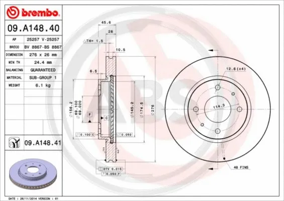 Brake Disc (09.A148.40)
