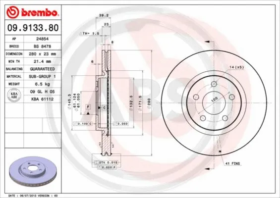 Brake Disc (09.9133.81)