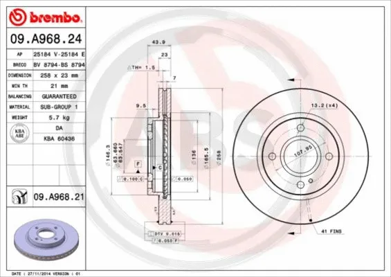 Brake Disc (09.A968.21)