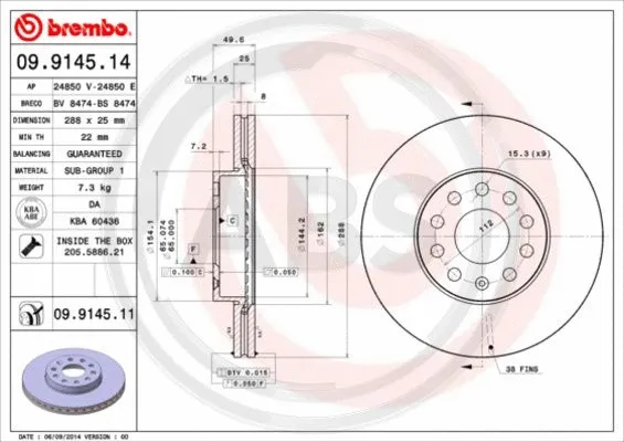 Brake Disc (09.9145.11)