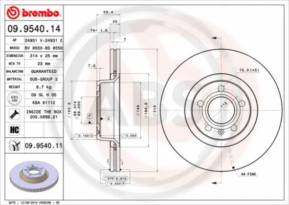 Brake Disc (09.9540.11)