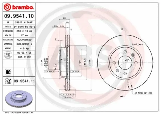 Brake Disc (09.9541.11)