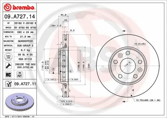 Brake Disc (09.A727.11)