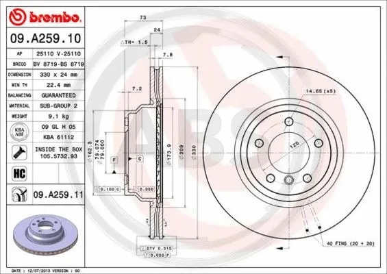 Brake Disc (09.A259.11)