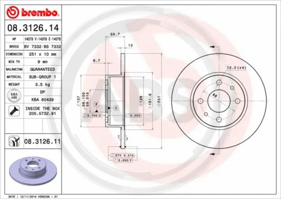 Brake Disc (08.3126.11)