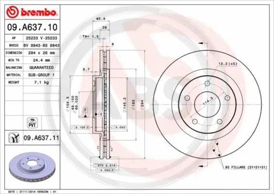 Brake Disc (09.A637.11)