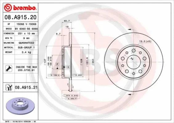Brake Disc (08.A915.21)