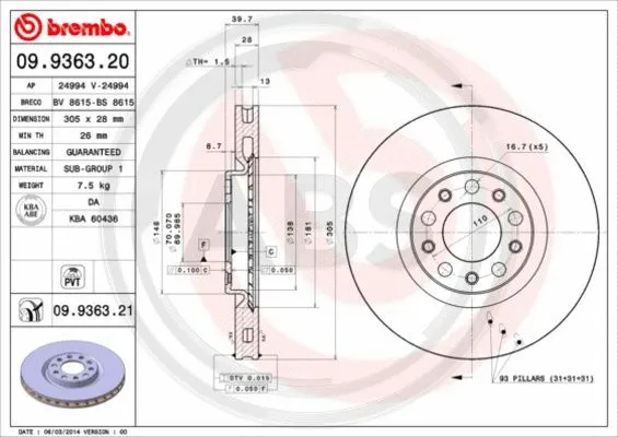 Brake Disc (09.9363.21)