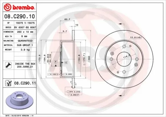 Brake Disc (08.C290.11)