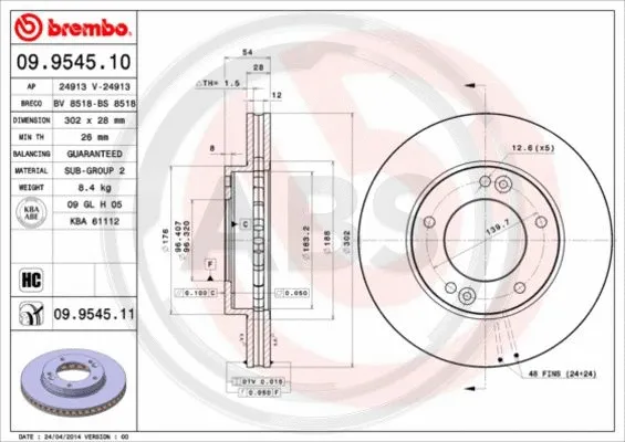 Brake Disc (09.9545.11)