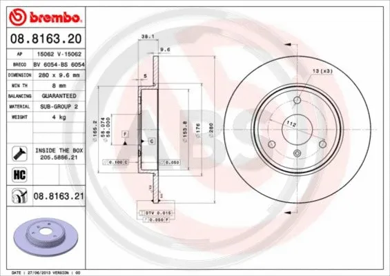 Brake Disc (08.8163.21)