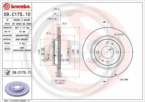 Brake Disc (09.C175.11)