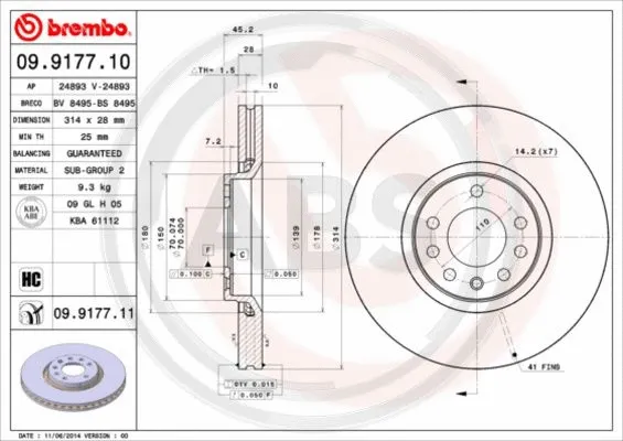 Brake Disc (09.9177.11)