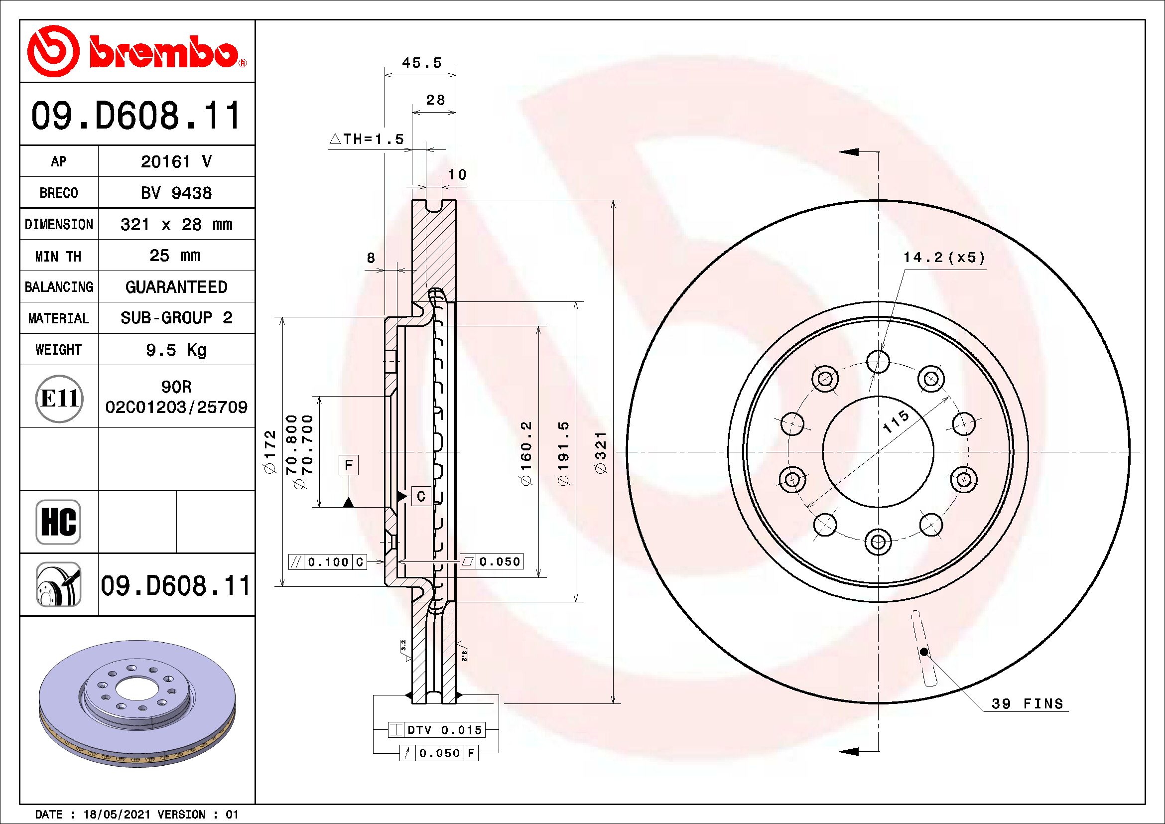 Brake Disc (09.D608.11)