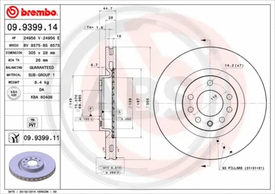 Brake Disc (09.9399.11)