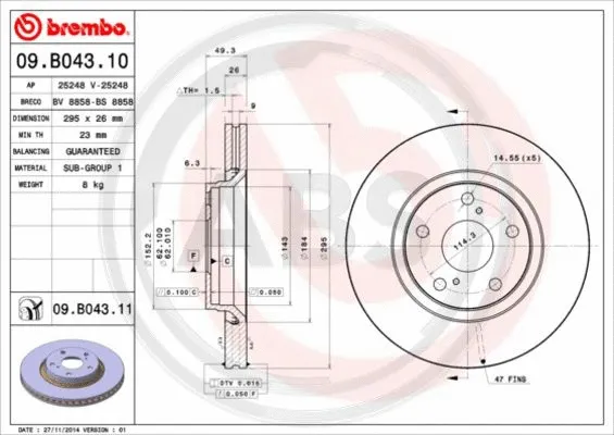 Brake Disc (09.B043.11)