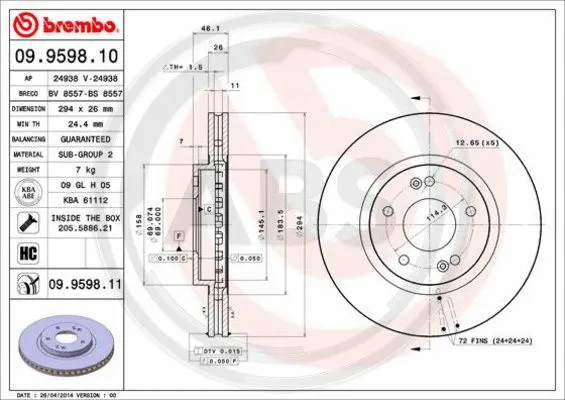 Brake Disc (09.9598.11)