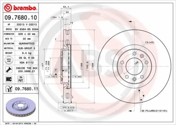 Brake Disc (09.7680.11)