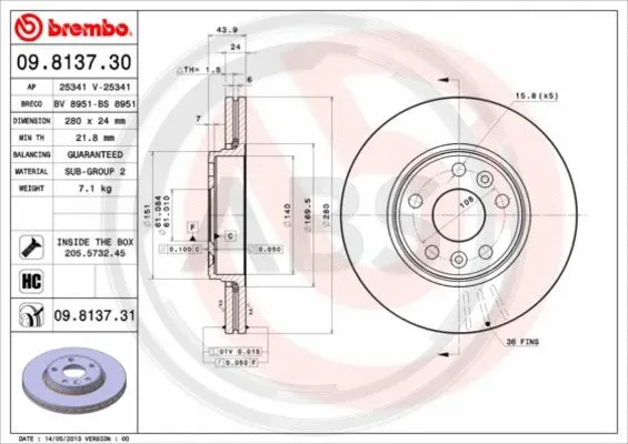 Brake Disc (09.8137.31)