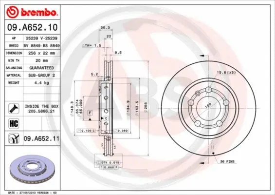 Brake Disc (09.A652.11)