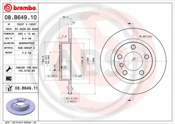 Brake Disc (08.B649.11)