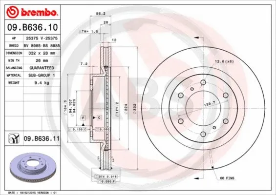 Brake Disc (09.B636.11)