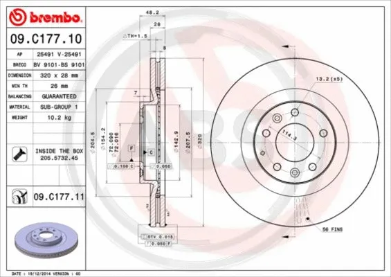Brake Disc (09.C177.11)