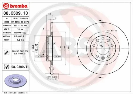 Brake Disc (08.C309.11)