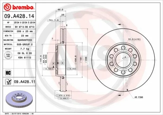 Brake Disc (09.A428.11)