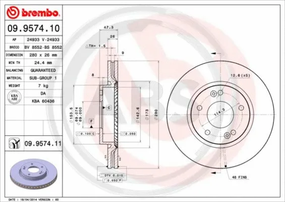 Brake Disc (09.9574.11)