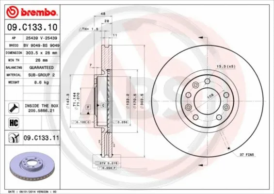 Brake Disc (09.C133.11)