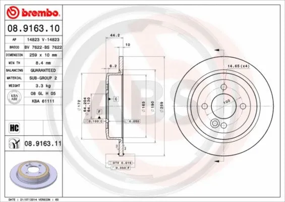 Brake Disc (08.9163.11)