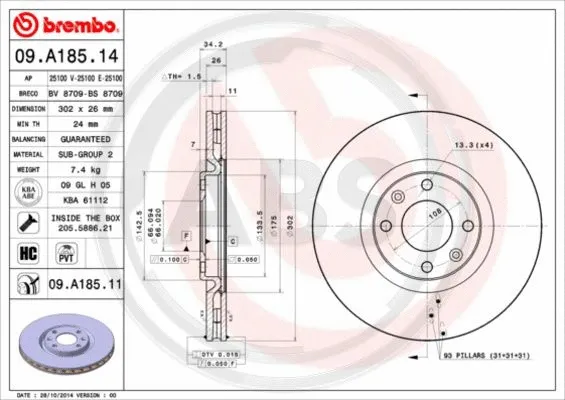 Brake Disc (09.A185.11)