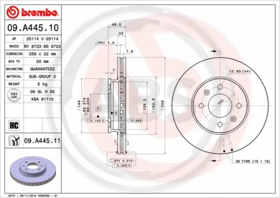 Brake Disc (09.A445.11)