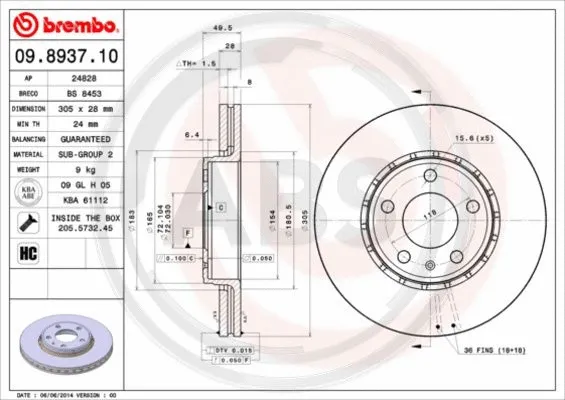 Brake Disc (09.8937.11)