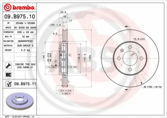 Brake Disc (09.B975.11)