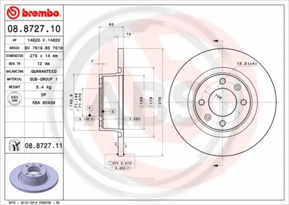 Brake Disc (08.8727.11)