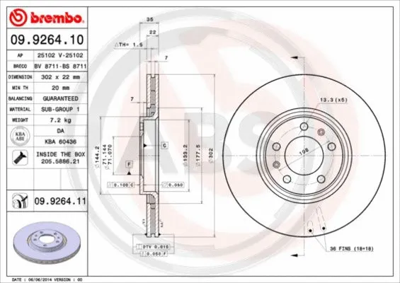 Brake Disc (09.9264.11)
