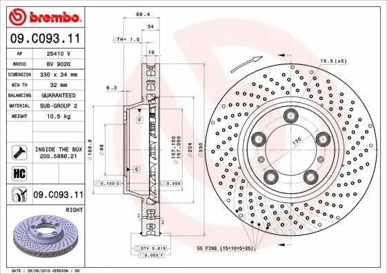 Brake Disc (09.C093.11)