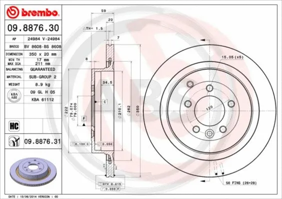 Brake Disc (09.8876.31)